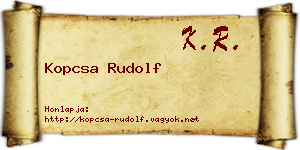 Kopcsa Rudolf névjegykártya